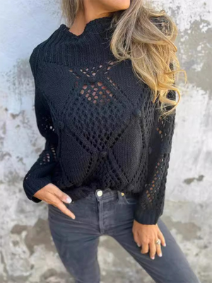 Womens New Casual Loose Round Neck Knit Sweater SIZE S-3XL