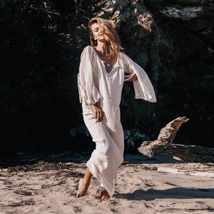 Women's Summer Sleeve Hollow Out Sexy Long Dress SIZE S-XL Long Dress Stacyleefashion