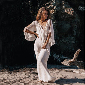 Women's Summer Sleeve Hollow Out Sexy Long Dress SIZE S-XL Long Dress Stacyleefashion
