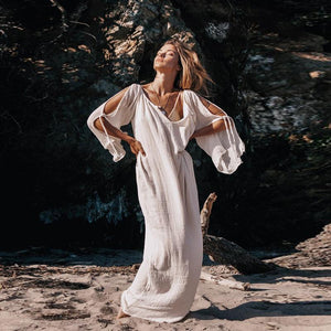 Women's Summer Sleeve Hollow Out Sexy Long Dress SIZE S-XL Long Dress Stacyleefashion