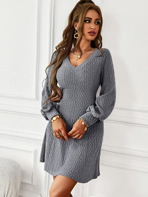 Womens Temperament V Neck Sweater Dress SIZE S-XL