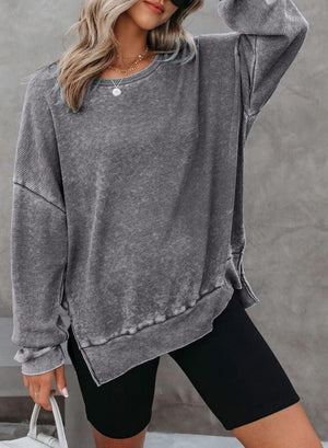 Womens Long Sleeve Side Slit Sweater SIZE S-2XL