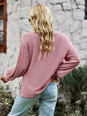 Womens Knitting Solid Color Loose Top SIZE S-XL