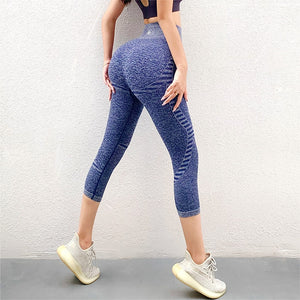 Womens Seamless Stretch High Waist Capris SIZE S/M-L/XL Activewear Stacyleefashion