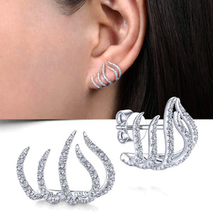 Silver Color Claws Stud Earrings with Crystal AAA CZ Stone Earrings Stacyleefashion