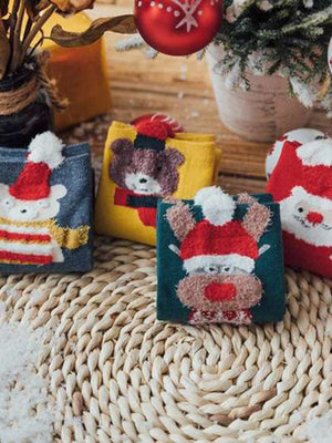 Womens Cotton 4 Pack Cute Christmas Socks