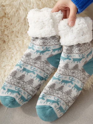 Womens Fuzzy Home Sleep Socks