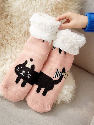 Womens Fuzzy Home Sleep Socks