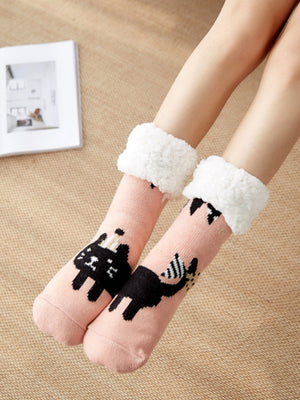 Womens Fuzzy Home Sleep Socks