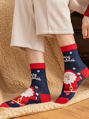 Womens Christmas Cartoon Pattern Socks
