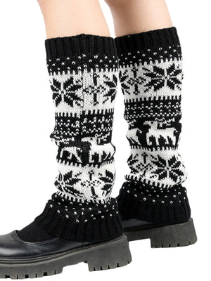 Womens Christmas Snowflake Mid Calf Ankle Socks