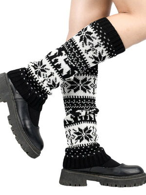 Womens Christmas Snowflake Mid Calf Ankle Socks