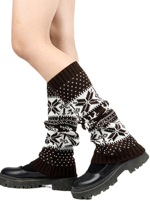 Womens Christmas Snowflake Mid Calf Ankle Socks