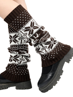 Womens Christmas Snowflake Mid Calf Ankle Socks