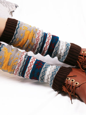 Womens Multi Color Leg Cover Socks