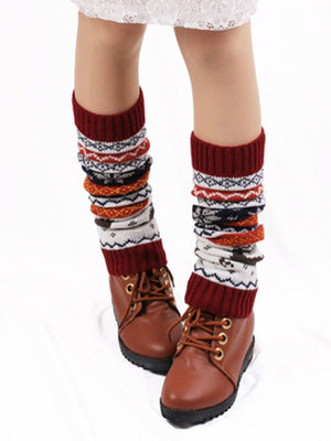 Womens Multi Color Leg Cover Socks