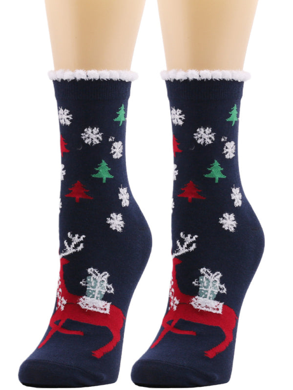 Womens Flower Socks Christmas Socks