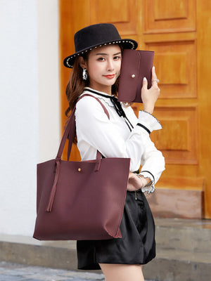 New Fashionable Zip Large Capacity 2 Piece Set Tote Bag