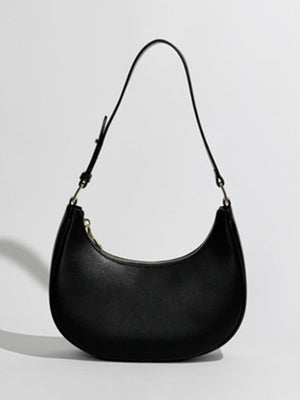 Womens Half Moon One Shoulder Baguette Bag