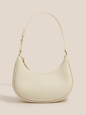 Womens Half Moon One Shoulder Baguette Bag
