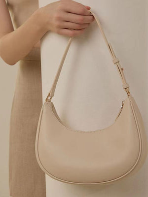 Womens Half Moon One Shoulder Baguette Bag