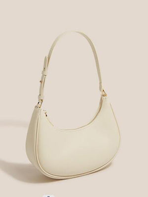 Womens Half Moon One Shoulder Baguette Bag