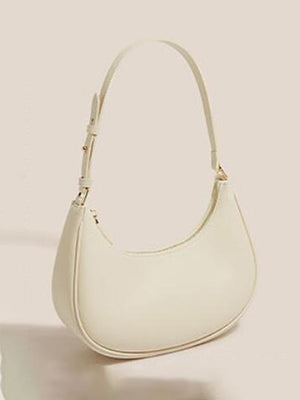 Womens Half Moon One Shoulder Baguette Bag