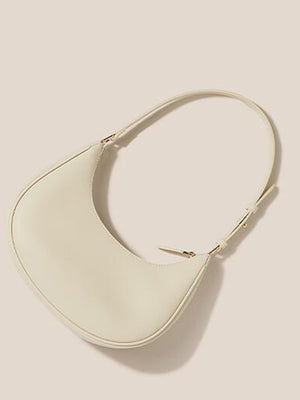 Womens Half Moon One Shoulder Baguette Bag