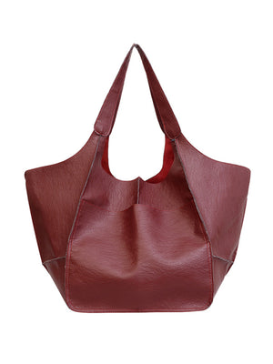 New Simple Large PU Soft One Shoulder Tote Bag