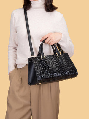 New Fashion Embossed Handheld 2 Piece Set Handbag