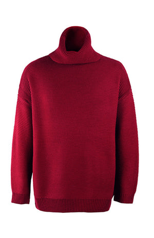 Woman Thick Thread Long Sleeves High Neck Pullover Sweater S-XL