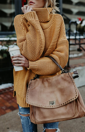 Woman Thick Thread Long Sleeves High Neck Pullover Sweater S-XL
