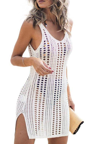 Womens Knitted Hollow Swimsuit Cover Up