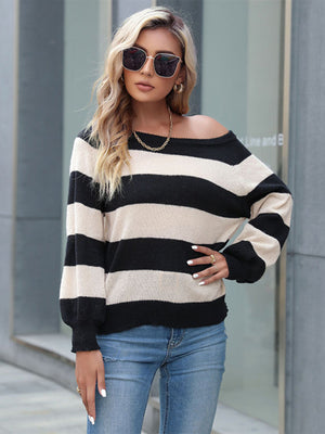 Womens Long Sleeve Striped Sweater SIZE S-XL
