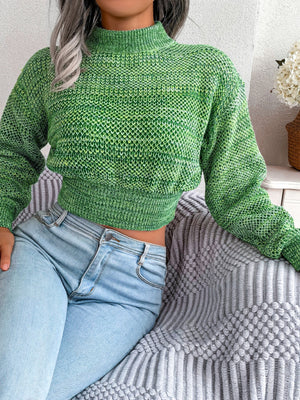 Womens Long Sleeve Open Crop Knitted Sweater SIZE S-L