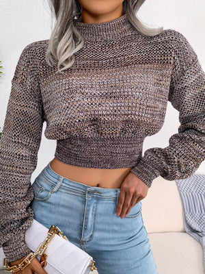 Womens Long Sleeve Open Crop Knitted Sweater SIZE S-L