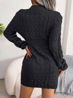 Womens Twist waist Solid Color Sweater Dress S-L