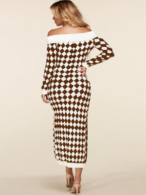 Womens Shoulderless Timeless Maxi Knit Dress SIZE S-XL