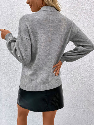 Womens Embellished Elegant Long Sleeve Sweater SIZE S-L