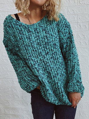 Womens Classic V Neck Drop Shoulder Sweater SIZE S-XL