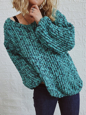 Womens Classic V Neck Drop Shoulder Sweater SIZE S-XL