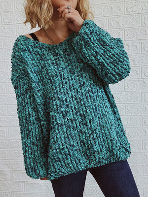 Womens Classic V Neck Drop Shoulder Sweater SIZE S-XL