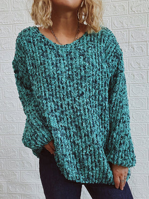 Womens Classic V Neck Drop Shoulder Sweater SIZE S-XL