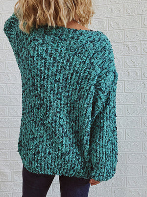 Womens Classic V Neck Drop Shoulder Sweater SIZE S-XL