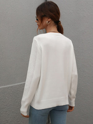 Womens Solid Color Knit Fringed Sweater SIZE S-XL