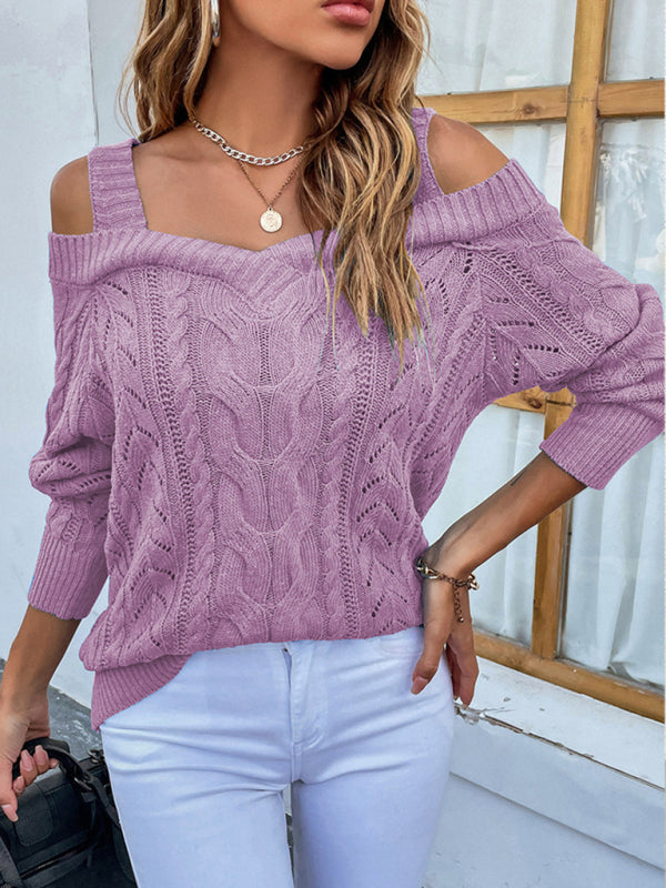 Womens Off The Shoulder Long Sleeve Sweater SIZE S-XL