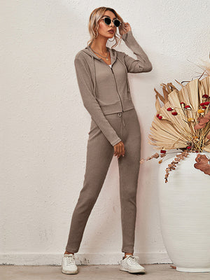 Womens Solid Color Hoodie & Pants Lounge Set SIZE S-XL