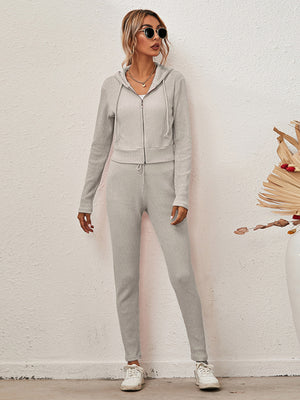 Womens Solid Color Hoodie & Pants Lounge Set SIZE S-XL