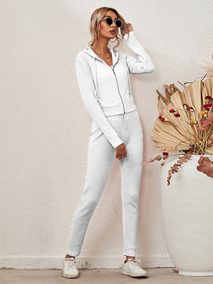 Womens Solid Color Hoodie & Pants Lounge Set SIZE S-XL