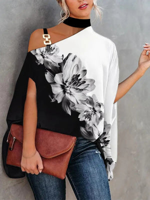 Womens Halter Neck Dolman Sleeve Blouse SIZE S-2XL